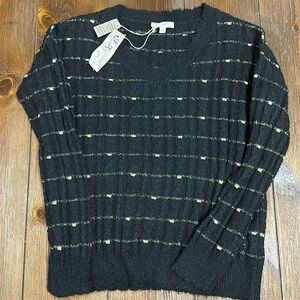 Mystree Wool Blend Sweater with Gold Threading